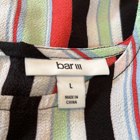 Bar lll Stripe blouse with flutter sleeves & twist knot at front - Picture 8 of 9